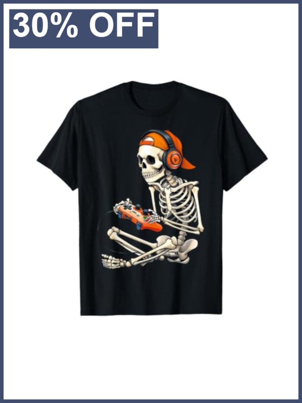 Funny Halloween Skeleton Gamer Video Gaming T-Shirt